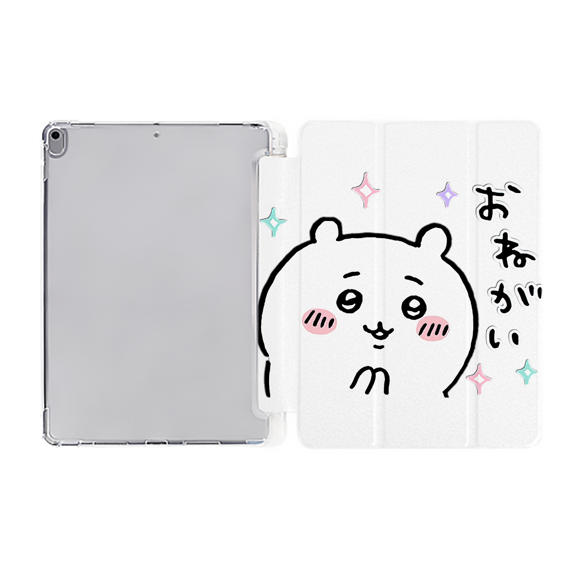 （画像用） ちいかわ ちいかわ Chii-kawa chiikawa IPad ケース ペン収納付き 三つ折りスタンド PUレザー×シリコン 対応機種9.5/10.5/10.9インチ